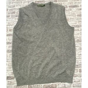 Woolovers Mens XL Pullover Sweater Vest Heather Gray  100% Lambswool V‎ Neck